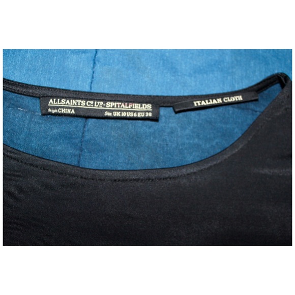 SOLD. All Saints Robyn Devore Top Black Sheer Stripe 6 - Picture 4 of 8